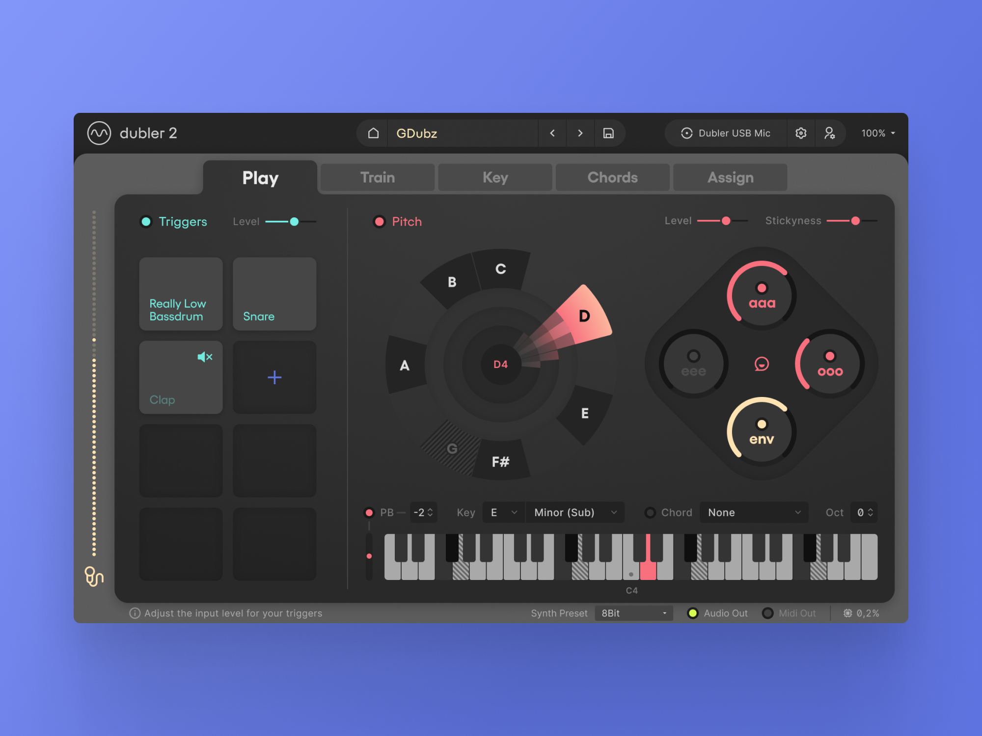Dubler 2 (Vochlea Music, 2021) VST Design Plugin Gui dublerstudiokit gui interfacedesign musicproduction musicsoftware plugin uidesign uiuxdesign vochlea vst vstplugins
