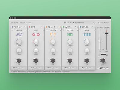 Excite Audio - Lifeline Expanse (2021) interfacedesign musicproduction plugins uidesign uiux uiuxdesign vstplugins