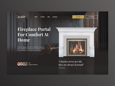 Landing Page Home Decor cta decor features fireplace graphic design grids gypsum decor headline hero image home decor key benefits landing page lipnynacenter logo main offer testomonial block title unique seeling proposition ux ui design web design