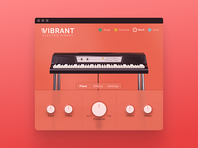 e-Instruments - Vibrant (2019) einstruments interfacedesign musicsoftware piano ui uidesign