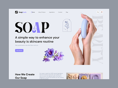 Handmade Organic Body Soap - Landing page beauty handmade healthcare homepage layout skincare soap typography ui ui design web web design website