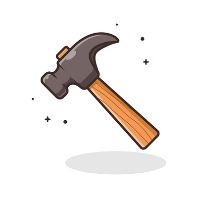 Hammer Cartoon branding cartoon daily illustration design graphic design hammer home icon illustration logo minimalist tools
