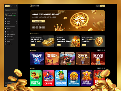 BetKings - Online Casino Template [FOR SALE] betmgm betting blockchain casino casino games casino platform crypto crypto casino dashboard for sale gambling game gaming home page igaming online casino roulette sale template white label
