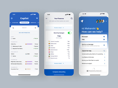 Copilot App Screen app branding graphic design mobile money tracking ui