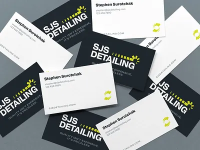 SJS Detailing Business Cards auto detailing automotive brand identity branding business cards design graphic design logo mark the curio co type vector