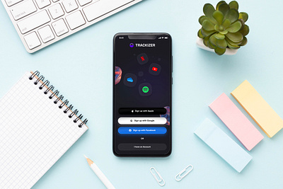 Trackizer clean ui design mobile app mobile ui mockup screen design screens ui ui design uiux user interface ux