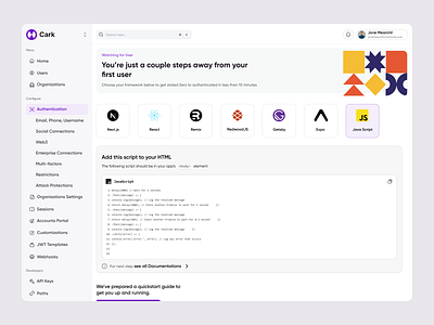Cark - User management platform ( Authentication) authentication clean dashboard javascript management management web app management website minimal saas saas web software trending ui ui design uiux user management platform web web design
