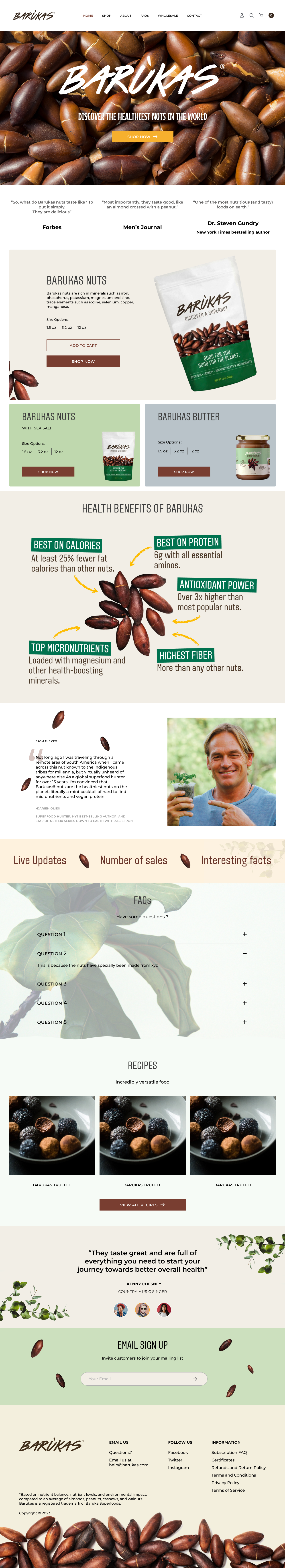 Baruka's Nuts Desktop User Interface Design graphic design ui ux website design