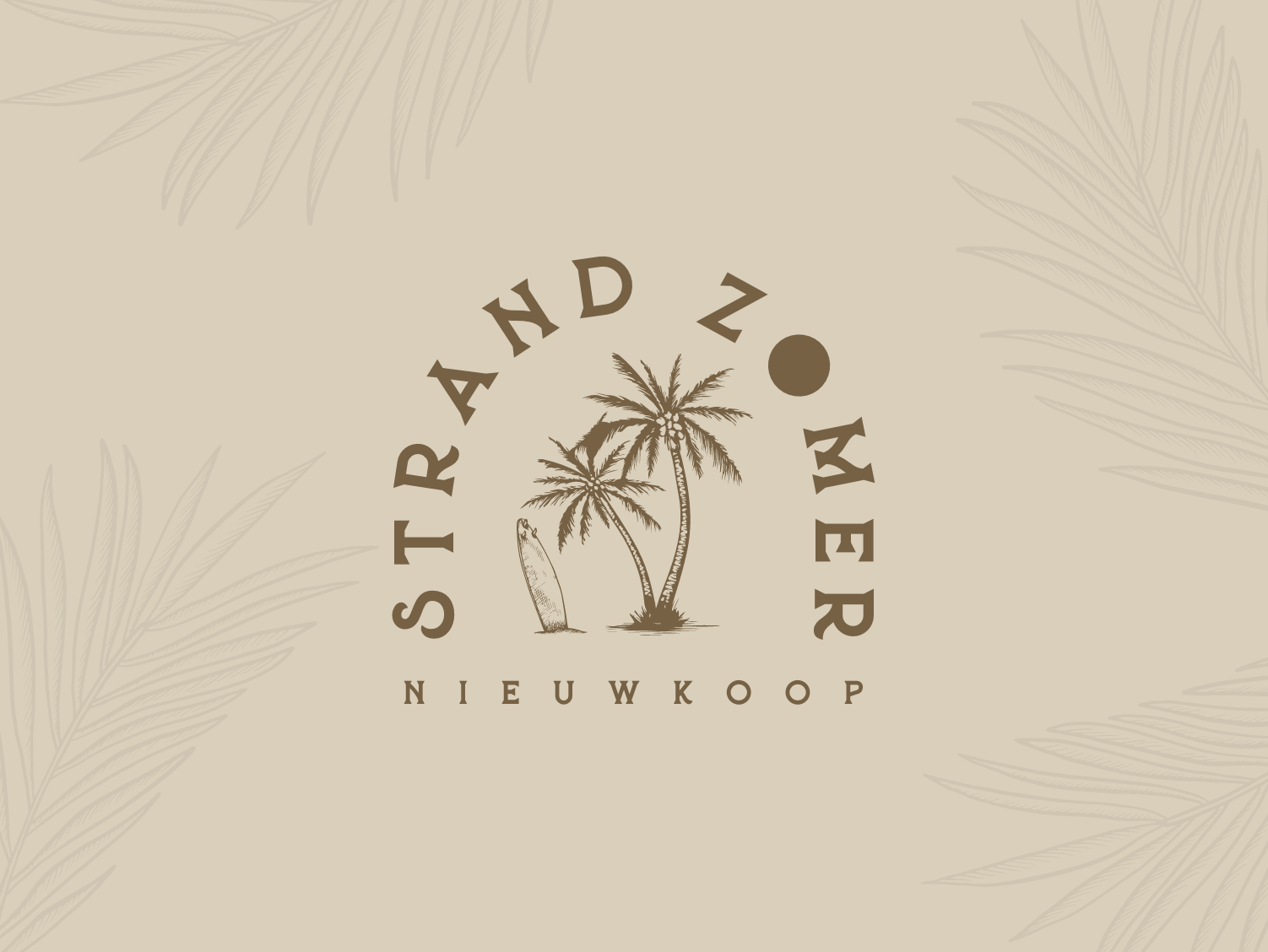 Branding for beachbar restaurant "Strand Zomer" bar beach bohemian boho branding dutch logo palm tree restaurant sand