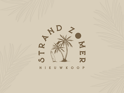 Branding for beachbar restaurant "Strand Zomer" bar beach bohemian boho branding dutch logo palm tree restaurant sand