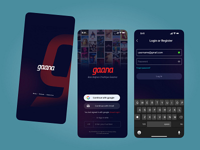 Gaana App Screen app branding graphic design logo music popular trending ui ux