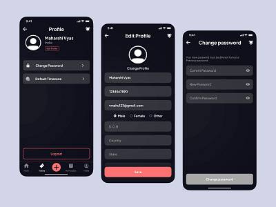User Profile Mobile App UI branding changepassword edit graphic design logo profile ui