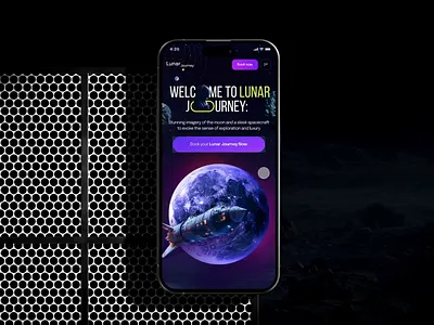 Lunar Journey - Space Travels ai clean futuristic landing page modern saas software space startup technology ui ux web design