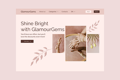 Landing page accessories jewerly landing landing page nude ui web design