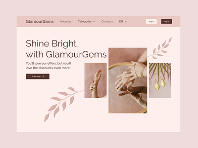 Landing page accessories jewerly landing landing page nude ui web design