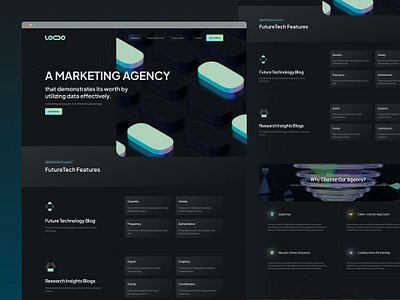 A Marketing Agency concept agency bento cool dark theme design future landing page marketing ui ux webdesign website