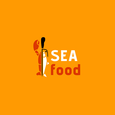 Sea Food Tasty branding cook fish fresh grill healthy icon lobster logo modern ocean quality restaurant salmon sea sea food simple tasty vector water