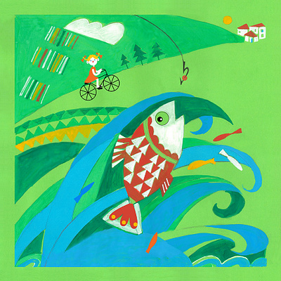 AFish lives in the lake illustration