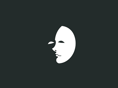 Two Face art black eye face flat head vector human icon illusion life logo mask minimalist person silhouette smile symbol two vector white