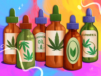 Oil cbd colorful design drawing graphic design illustration oil thc weed