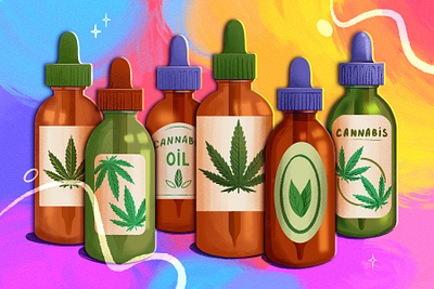 Oil cbd colorful design drawing graphic design illustration oil thc weed