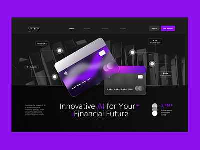 AI Bank Fintech Hero Website bank design graphics ui