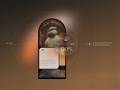 Stone balance bento blur bright circles concept mobile ui ultramodern