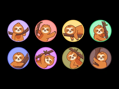 SlothClimb - Meme Token | Illustrations Set 2d airdrop art avatar avatar set blockchain character coin crypto game gaming illustration mascor meme metamask sloth token vector wallet web3