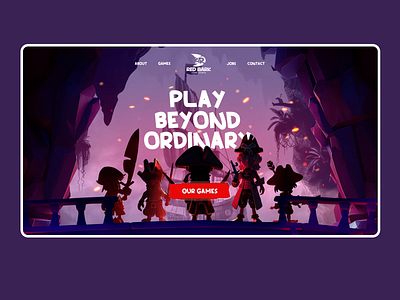 Redbark - mobile game studio ai animation branding creative cretive figma igorvensko landing midjourney motion graphics pirate ui ux web design website