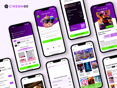 CinemaGo - Movie Ticket Booking App Design app design cinema app design mobile app mobile app design movie app product design ui ui design ui ux user experience ux ux design ux ui