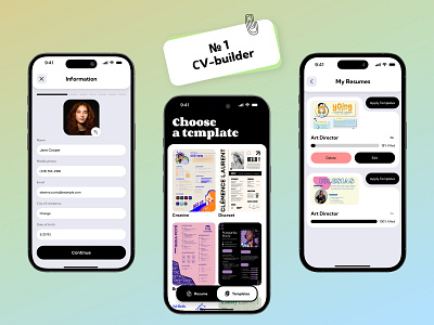 CV-Builder app design mobile app ui