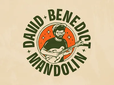 David Benedict Mandolin - WIP badge brand branding font guitar handmade icon illustration instrument lettering logo mandolin music portrait texture type typography