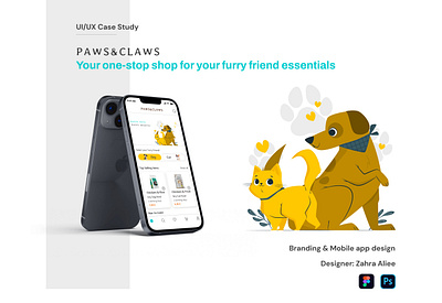 Paws & Claws - Mobile app app case study design graphic design illustration petshop ui uiux user interface