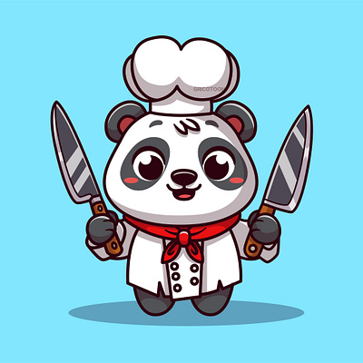 Chef Panda Mascot animal animalillustration branding cartoon catillustration character characterdesign characterillustration design illustration logo mascot ui vector