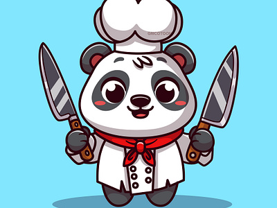 Chef Panda Mascot animal animalillustration branding cartoon catillustration character characterdesign characterillustration design illustration logo mascot ui vector