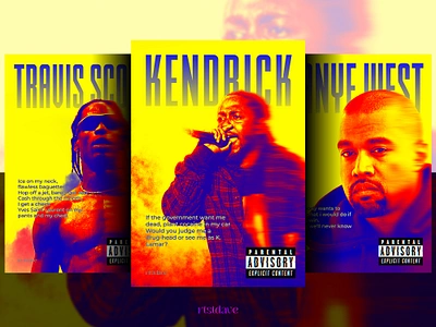 Poster Design - Hiphop Artists banner design design digital art graphic design hip hop illustration kandrick lamar poster kanye west kanye west poster kendrick lamar photoshop post design poster poster design rappers travis scott travis scott poster