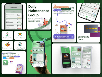 Daily Maintenance Group Super App community apps daily ui challenge dashboard data visualizing design design process fintech government apps graphic design mobile mock up product design smart apps super apps udacity ui user experience design user interface design ux ux case study