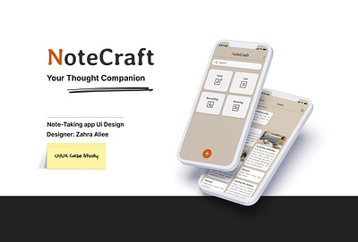 NoteCraft - Mobile App app case study design mobile design note taking app ui design uiux