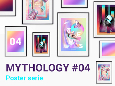 Mythology #04 design gradient graphic design greek mythology neon poster poster design print sculpture vaporwave