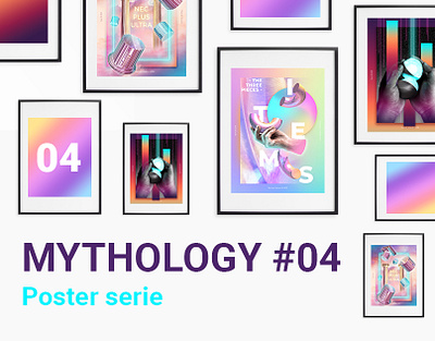 Mythology #04 design gradient graphic design greek mythology neon poster poster design print sculpture vaporwave