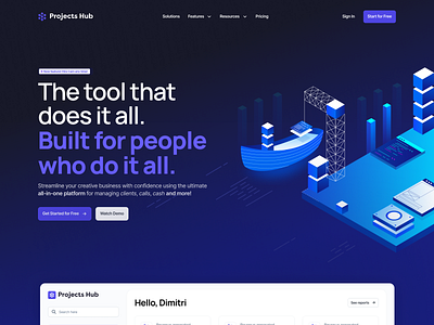 Landing page exploration for all-in-one tool branding design landing page ui web design webflow