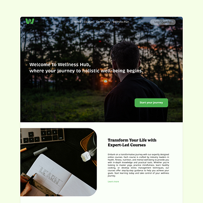 Wellness Hub - UX/UI Design community courses health hub mental plan ui design ux design web design wellbeing wellness