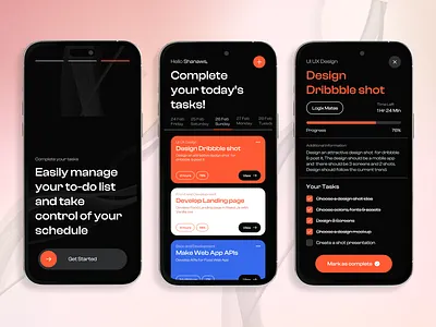 TaskHero - An easy to-do list manager IOS app appdesign cleandesign dailytasks darktheme designinspiration mobileapp modernui productivityapp responsivedesign taskmanagement taskmanager todolist ui uidesign userinterface uxdesign