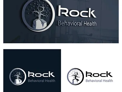 Logo Design for Rock Behavioral Health branding business company design flat gow graphic design growth health leaf letter logo r tree
