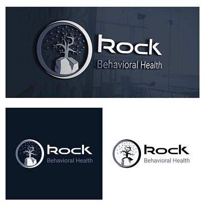 Logo Design for Rock Behavioral Health branding business company design flat gow graphic design growth health leaf letter logo r tree