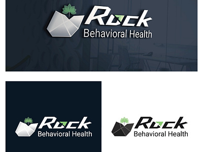 Logo Design for Rock Behavioral Health 2d black branding business company design dribbble flat graphic design green grow growth growth logo leaf logo rock stone tree upmarket white