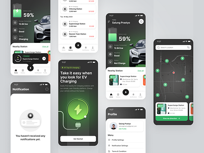 EV Charging App - More Screens app app design car charging design dribbble electric electric car ev figma gas station mobile salung tesla ui ui design ui ux