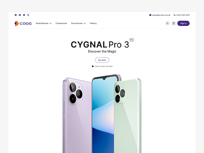 Cygnal 3 DCODE mobile phone banner update! add to cart app booking branding buy now design landing page minimalistic mobile ui ux web white