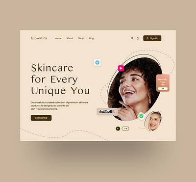SkinCare Landing Page branding design figma figmaui ui ux web designer websitedesigner