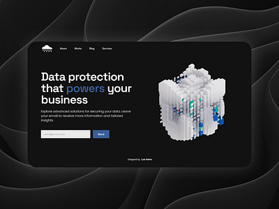 Hero Section 3D - Data Protection - Spline + Framer 3d framer hero landing page section hero spline web design website